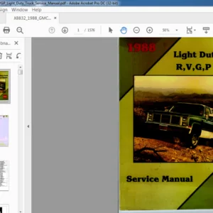 1998 GMC RVGR Light Duty Truck Service Manual - PDF DOWNLOAD