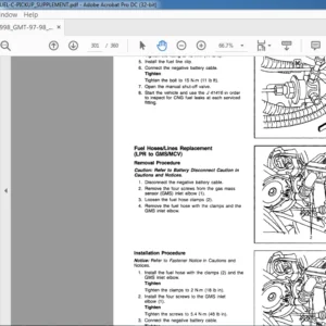 1998 GMT 97 98 CK NGV Truck Service Manual