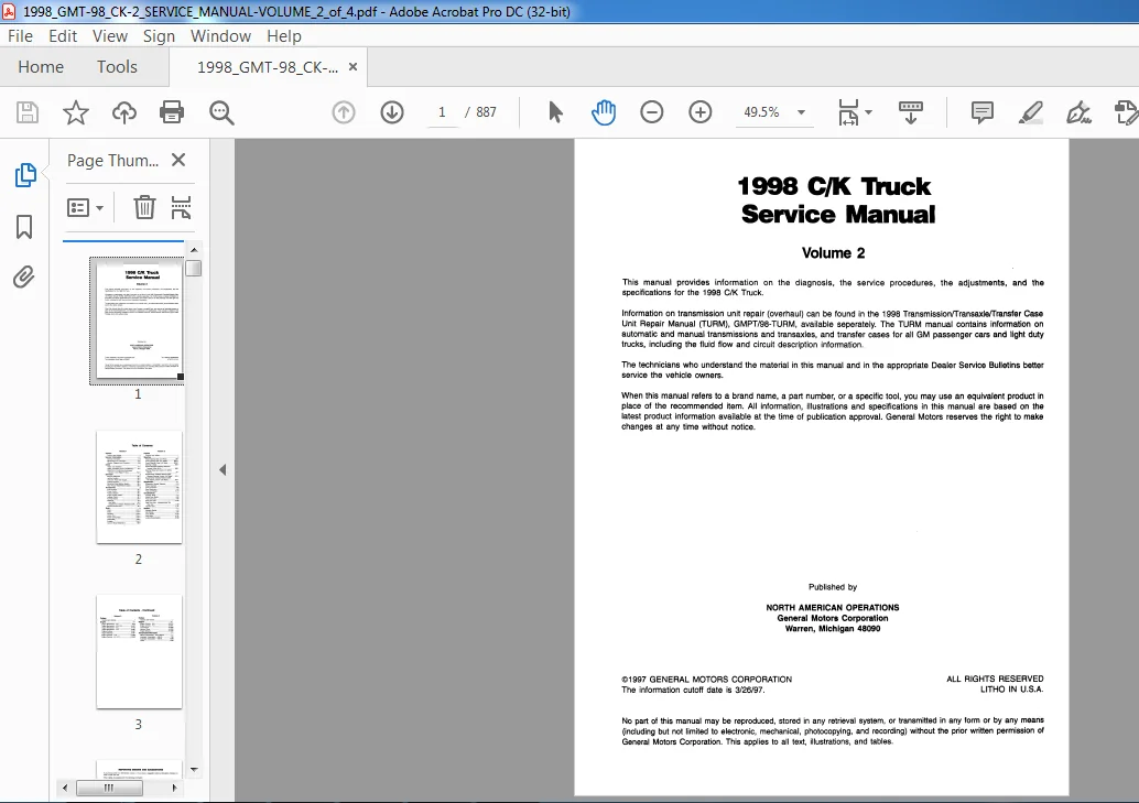 1998 GMC CK Truck Service Manual 1998 GMC CK Truck Service Manual - PDF DOWNLOAD