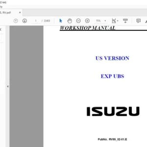 1999-2002 ISUZU EXP UBS WORKSHOP MANUAL