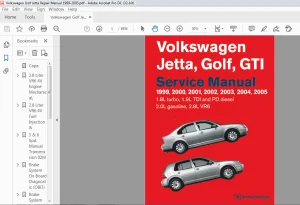 1999-2005 Volkswagen Golf, Jetta, GTI Service Manual - PDF DOWNLOAD