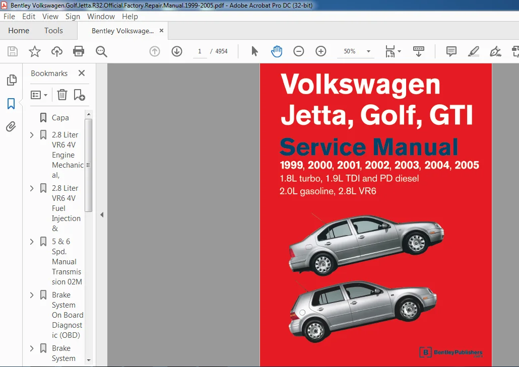 1999-2005 VOLKSWAGEN JETTA GOLF GTI SERVICE MANUAL - PDF DOWNLOAD