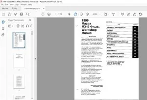 1999 MAZDA MX-5 MIATA WORKSHOP MANUAL
