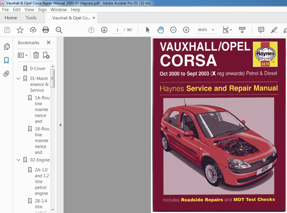 2000-2003 Vauxhall & Opel Corsa Service Repair Manual - PDF DOWNLOAD