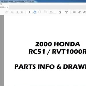 2000 HONDA RC51  RVT1000R PARTS INFO & DRAWINGS - PDF DOWNLOAD