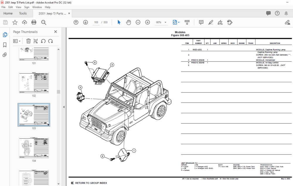 Jeep Wrangler Parts Catalog