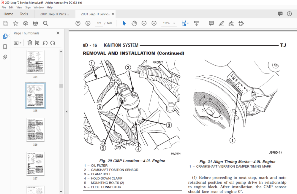 2001 Jeep Wrangler TJ Service Manual - PDF DOWNLOAD - HeyDownloads ...