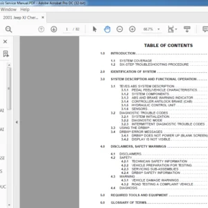 2001 Jeep XJ Cherokee Chassis Service Manual - PDF DOWNLOAD