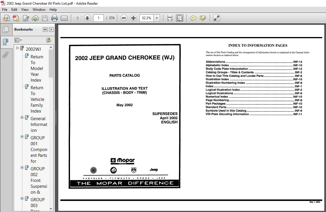 2002 Jeep Grand Cherokee WJ Service Manual - PDF DOWNLOAD - Image 2