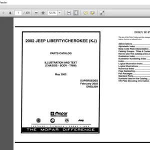 2002 Jeep Liberty KJ Parts List Manual - PDF DOWNLOAD