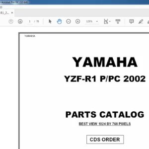 2002 YAMAHA YZF-R1 P/PC PARTS CATALOG - PDF DOWNLOAD