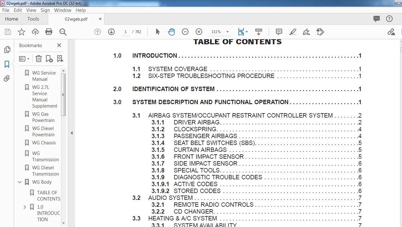 2002 Jeep Grand Cherokee WJ Service Manual - PDF DOWNLOAD