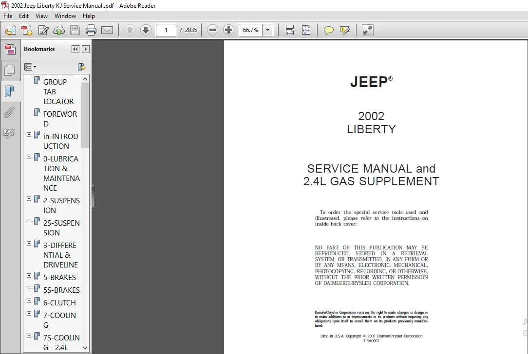 2002 Jeep Liberty KJ Service Manual 2002 Jeep Liberty KJ Service Manual