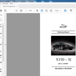 2003-09 Jaguar XJ Workshop Manual - PDF DOWNLOAD