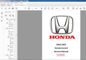 2003-2007 HONDA ACCORD SERVICE MANUAL