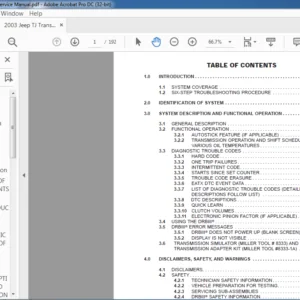 2003 Jeep Wrangler TJ Transmission Service Manual - PDF DOWNLOAD