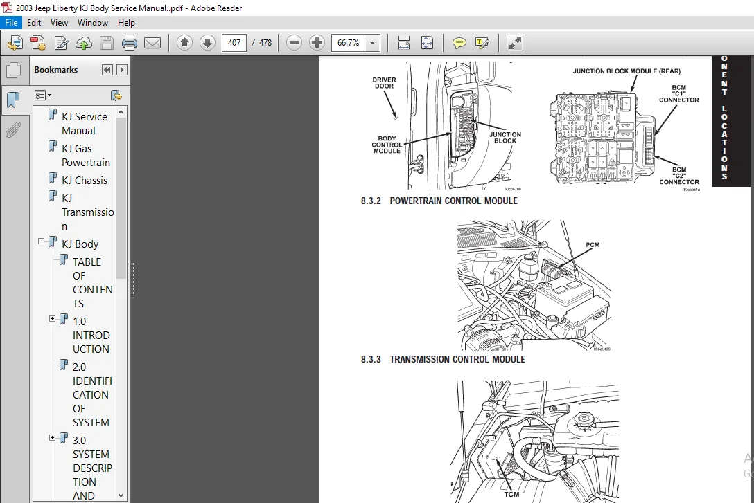 2003 Jeep Liberty KJ Body Service Manual - PDF DOWNLOAD