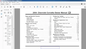 2004 Chevrolet Corvette Owner Manual - PDF DOWNLOAD