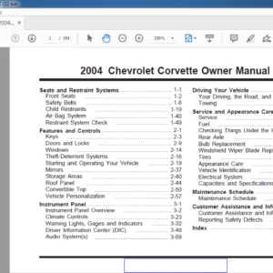 2004 Chevrolet Corvette Owner Manual - PDF DOWNLOAD