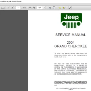 2004 Jeep Grand Cherokee WJ Service Manual - PDF DOWNLOAD