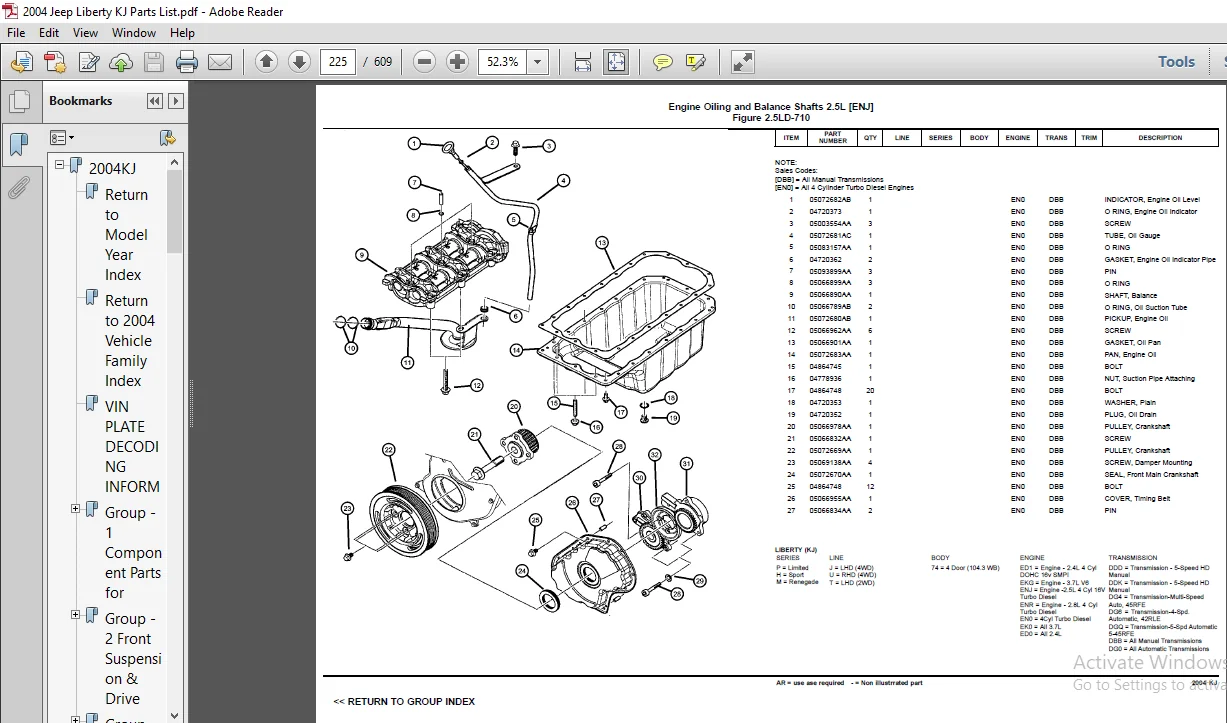 2004 Jeep Liberty KJ Parts List Manual - PDF DOWNLOAD