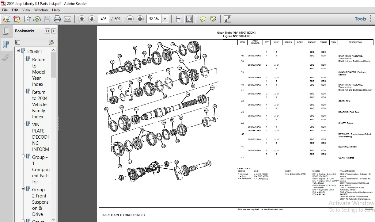 2004 Jeep Liberty KJ Parts List Manual - PDF DOWNLOAD