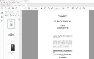 2005 CHRYSLER CROSSFIRE SERVICE MANUAL