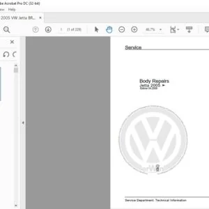2005 VOLKSWAGEN JETTA BODY REPAIR MANUAL