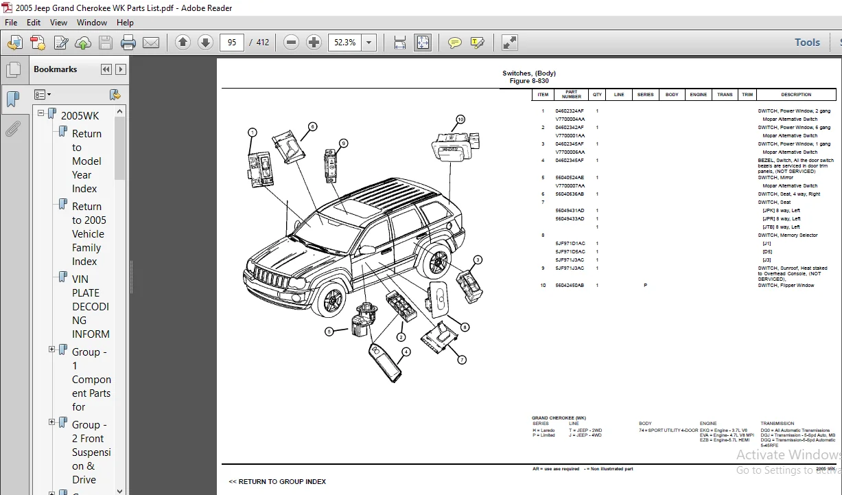 2005 Jeep Grand Cherokee WK Parts List Manual - PDF DOWNLOAD 2005 Jeep Grand Cherokee WK Parts List Manual - PDF DOWNLOAD
