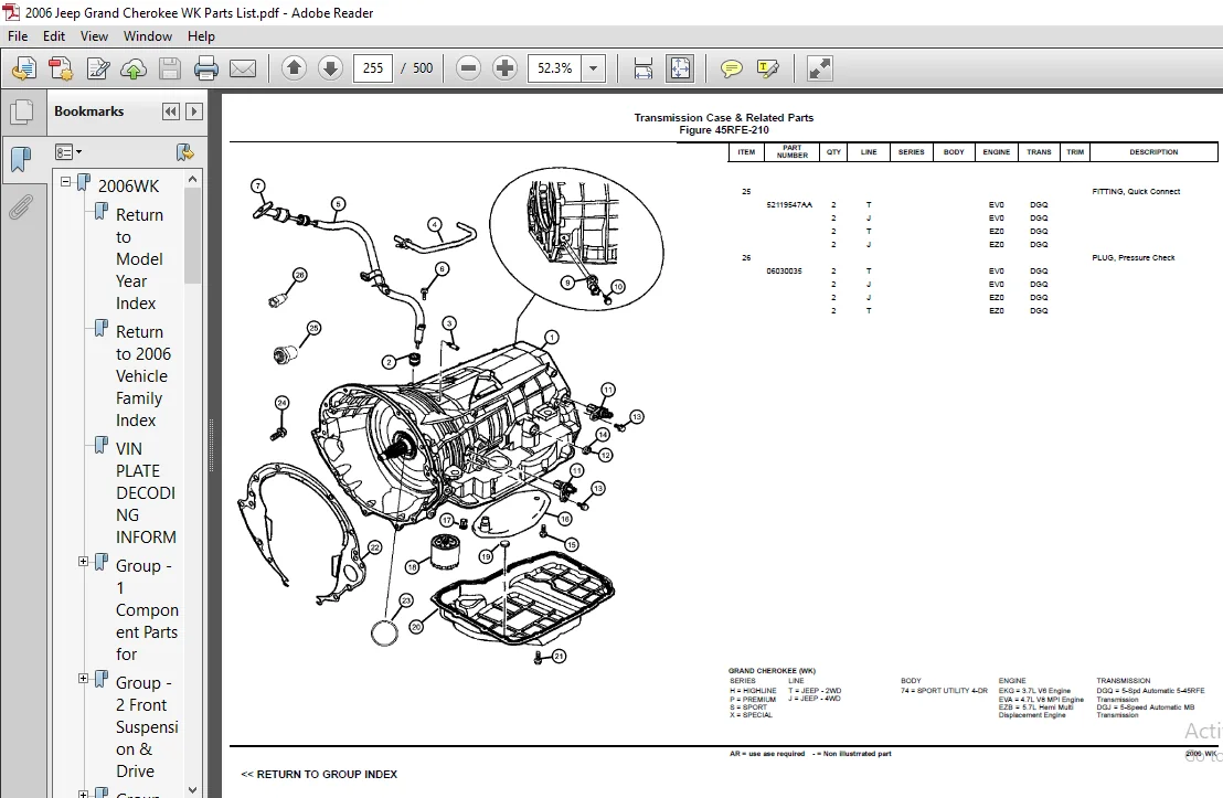 2006 Jeep Grand Cherokee WK Parts List Manual - PDF DOWNLOAD