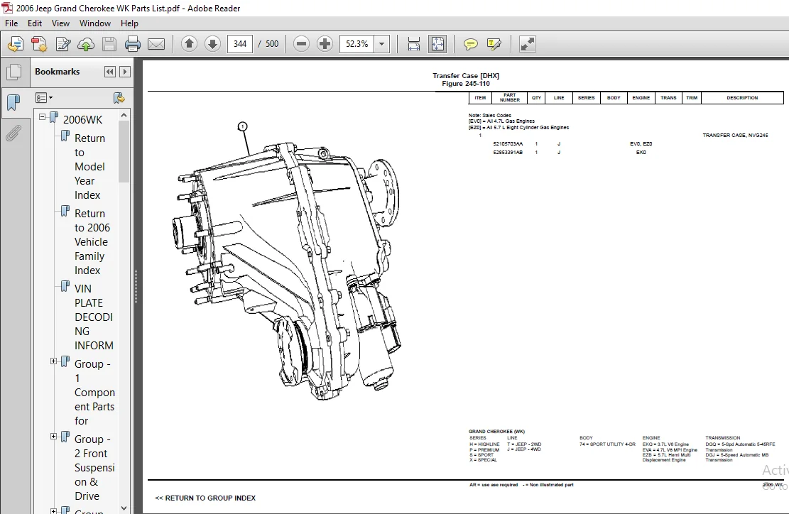2006 Jeep Grand Cherokee WK Parts List Manual - PDF DOWNLOAD