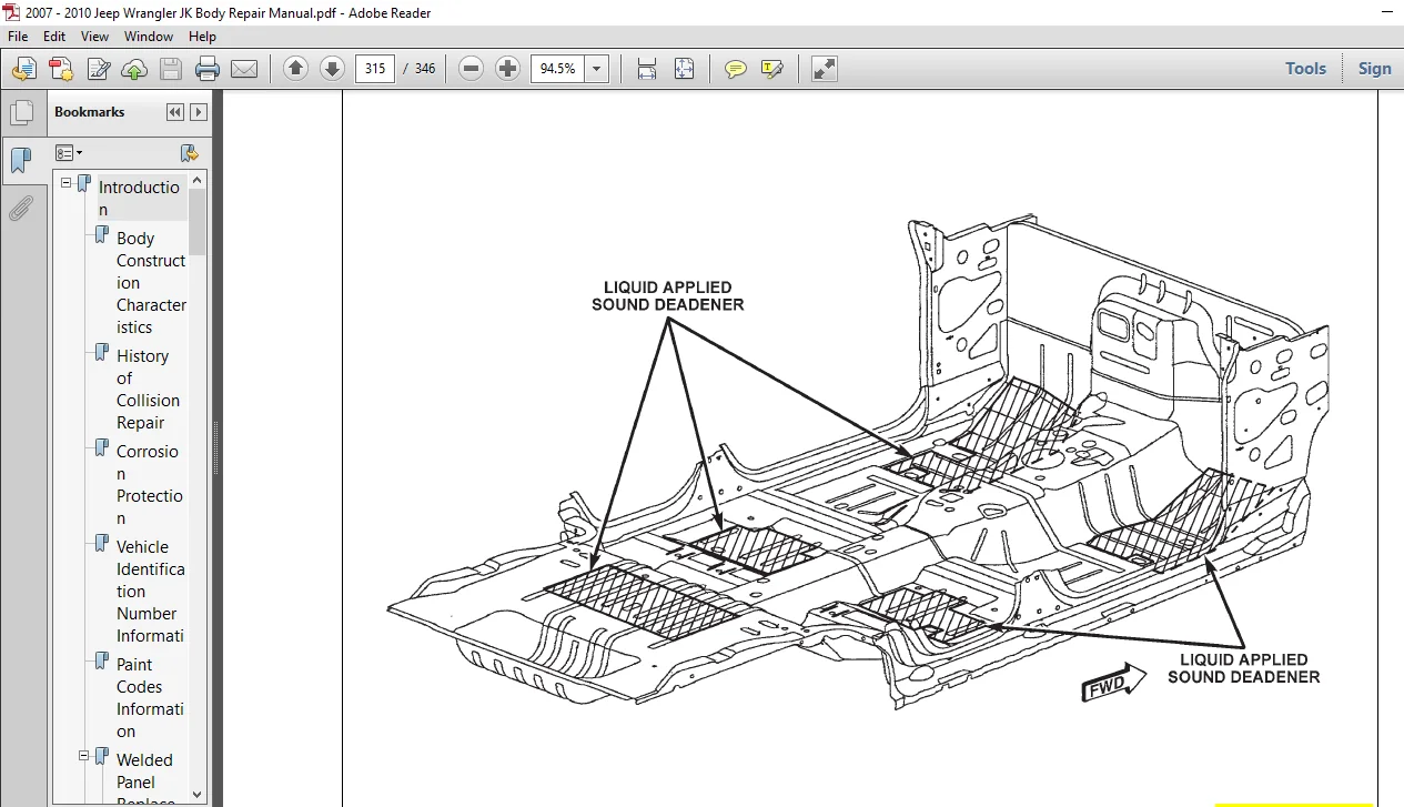 2007 - 2010 Jeep Wrangler JK Body Repair Manual - PDF DOWNLOAD