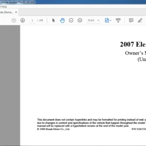 2007 HONDA ELEMENT OWNERS MANUAL
