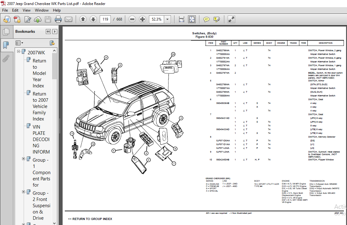 2007 Jeep Grand Cherokee WK Parts List Manual - DOWNLOAD - HeyDownloads -