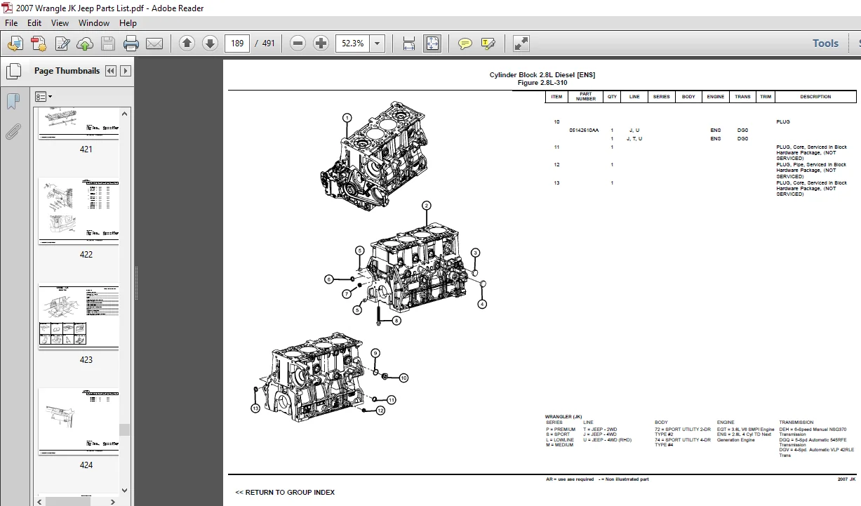 2007 Wrangle JK Jeep Parts List Manual - PDF DOWNLOAD - Image 2