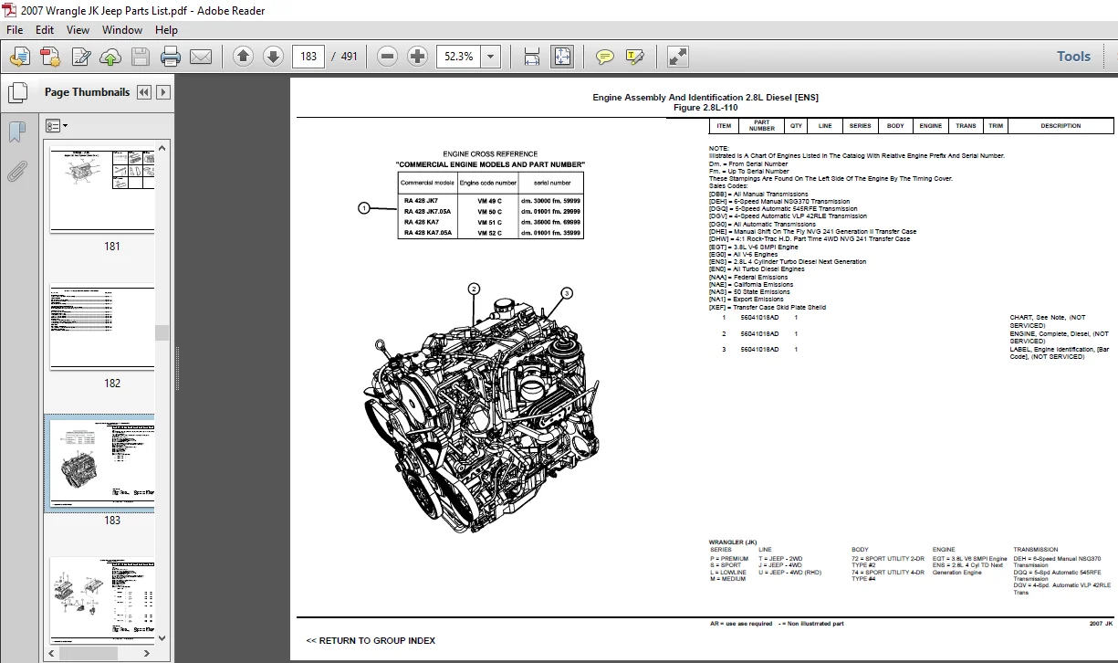 2007 Wrangle JK Jeep Parts List Manual - PDF DOWNLOAD - Image 4