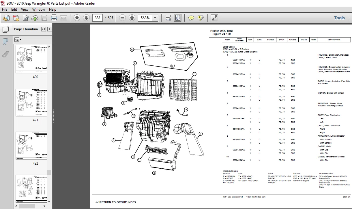 2007 Jeep Wrangler JK Parts List Manual - PDF DOWNLOAD 2007 Jeep Wrangler JK Parts List Manual - PDF DOWNLOAD