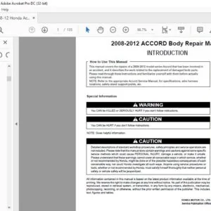 2008-2012 HONDA ACCORD BODY REPAIR MANUAL