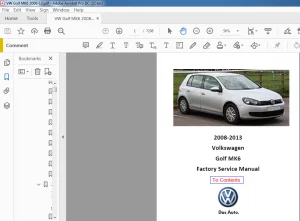 2008-2013 Volkswagen Golf MK6 Factory Service Manual - PDF DOWNLOAD