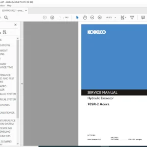 Kobelco 70SR-2 ACERA Hydraulic Excavator Service Manual - PDF DOWNLOAD
