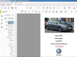 2012-2020 Volkswagen Golf MK7 Factory Service Manual - PDF DOWNLOAD