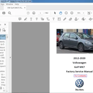 2012-2020 Volkswagen Golf MK7 Factory Service Manual - PDF DOWNLOAD