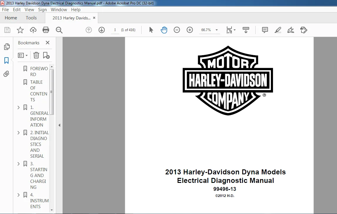 2013 Harley Davidson Dyna Models Electrical Diagnostic Manual - PDF DOWNLOAD