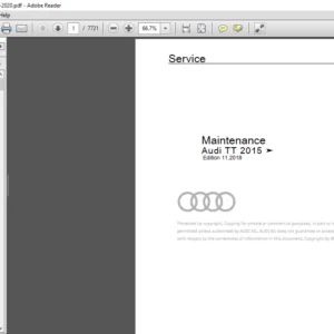 2015 Audi TT Service Manual  - PDF DOWNLOAD