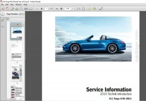 2015 PORSCHE 911 TARGA 4 4S 991 SERVICE MANUAL