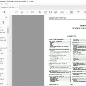 2016-2020 Nissan NV200 Taxi M20T Complete Service Manual