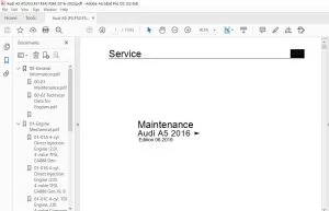 2016 AUDI A5 F5 F53 F57 F5A FSM MAINTENANCE MANUAL