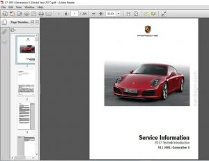 2017 PORSCHE 911 991 GENERATION II SERVICE MANUAL