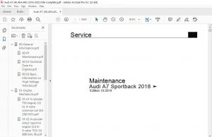 2018 AUDI A7 SPORTBACK 4K 4KA 4KF FSM MAINTENANCE MANUAL