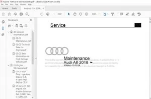 2018 AUDI A8 FSM MAINTENANCE MANUAL
